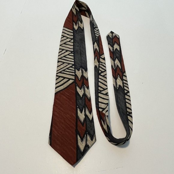Mel Fox Clothiers Retro Abstract Art Designer Tie Made In Italy - Picture 1 of 12
